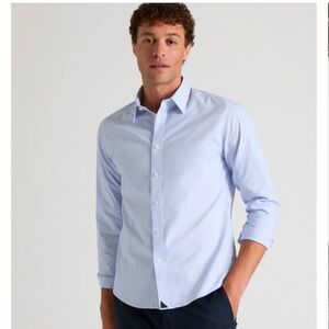 UnTUCKit Men’s Size XXL Wrinkle-Free Bordeaux Shirt Blue & White Stripe XX Large